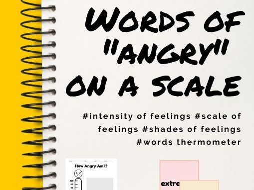 *Intensity of feelings *Words of ANGRY on a scale *Synonyms for angry