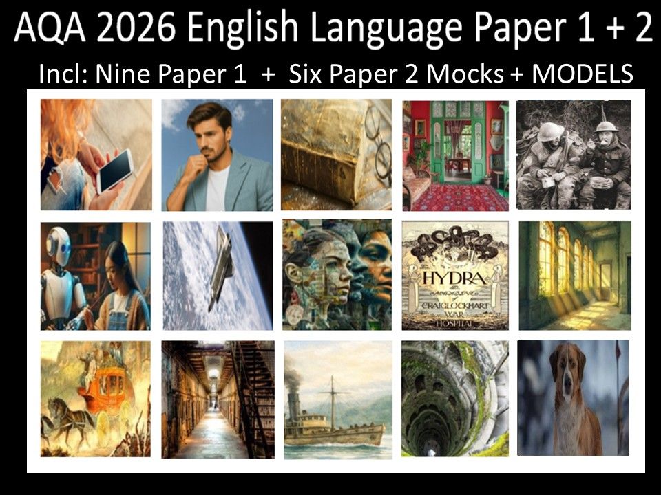 Fifteen AQA 2026 GCSE English Language Paper 1 + 2 Mocks | Models