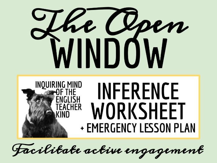 “The Open Window” by Saki Close Reading Analysis Worksheet