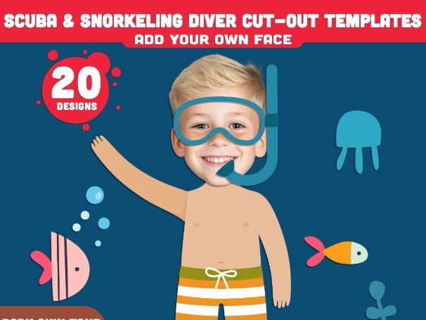 Scuba & Snorkeling Diver Body Cut-Out Craft