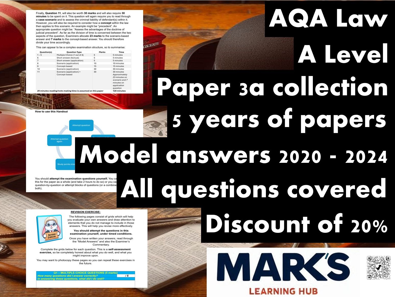 AQA: A Level LAW - MODEL ANSWERS (FULL PAPER 3a 's (CONTRACT LAW) from 2020 - 2024) - DISCOUNT BUNDLE