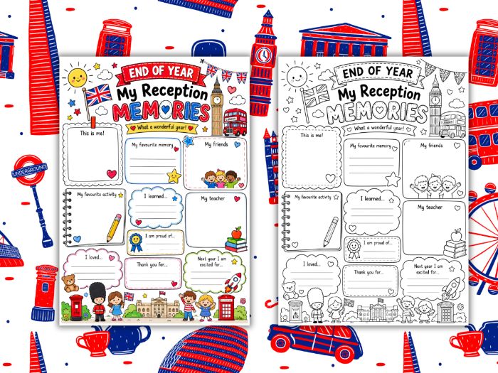 End of Year – My Reception Memories | UK Printable Keepsake Worksheets