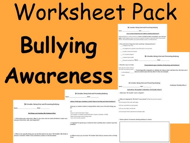 Anti Bullying Worksheets