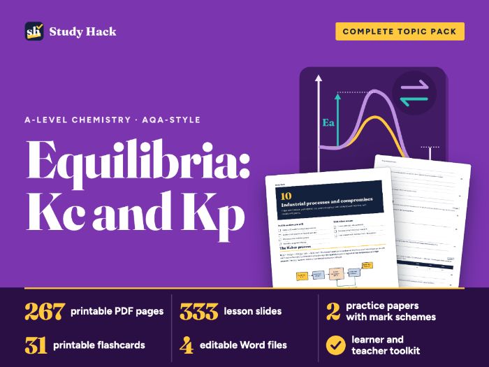 A-level Chemistry Equilibria (Kc, Kp): AQA-style workbook, practice papers and lessons