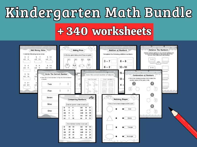 Kindergarten Math Bundle: Count, Add, Sub & More