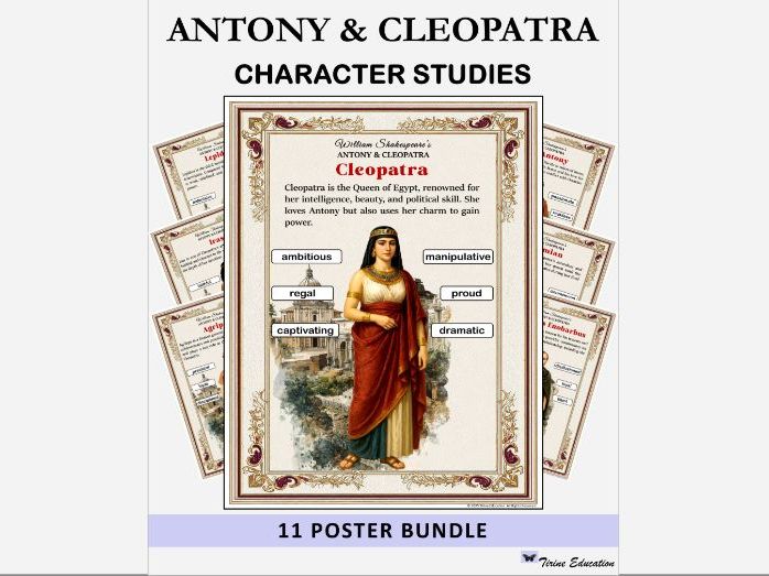 Antony and Cleopatra Character Analysis Posters | Shakespeare Classroom Display