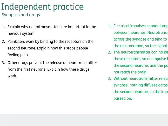AQA Homeostasis/response Indep. pract. Q&A