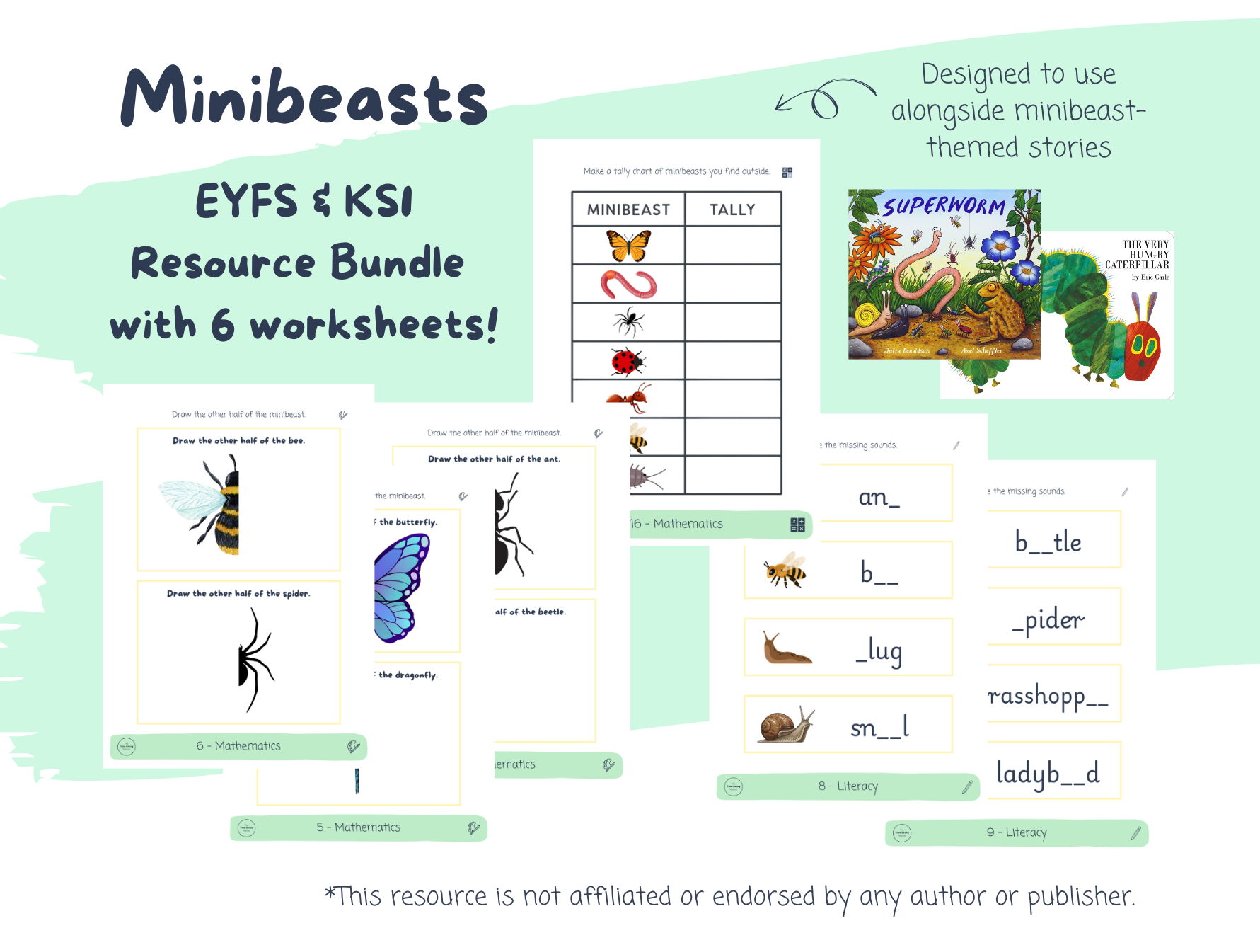 Minibeasts Maths and Phonics Continuous Provision Bundle