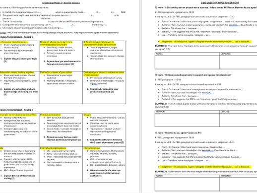 GCSE Citizenship - paper 2 revision booster