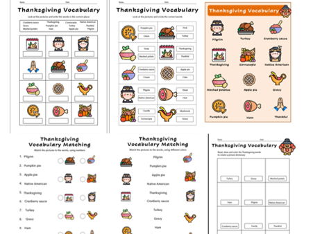 Thanksgiving vocabulary practice