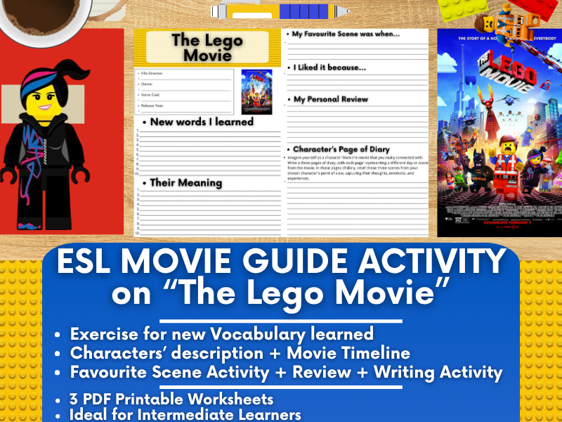 ESL Movie Guide Worksheets on "The Lego Movie"