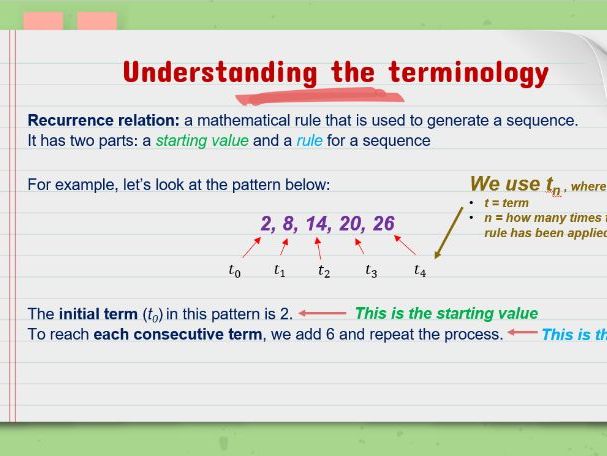 VCE General Math - Sequences & Finance - Lesson 2 PPT - Recurrence Relations