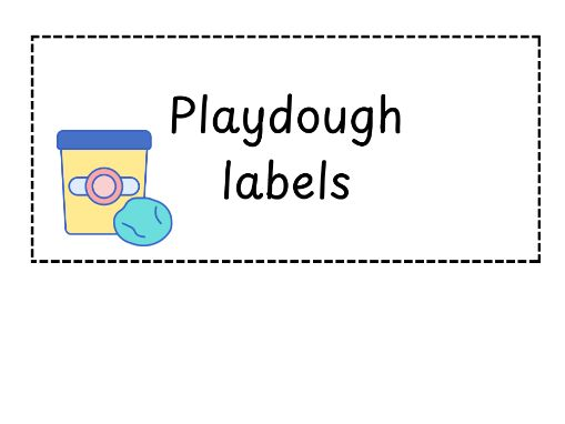 Playdough Area Resource Labels