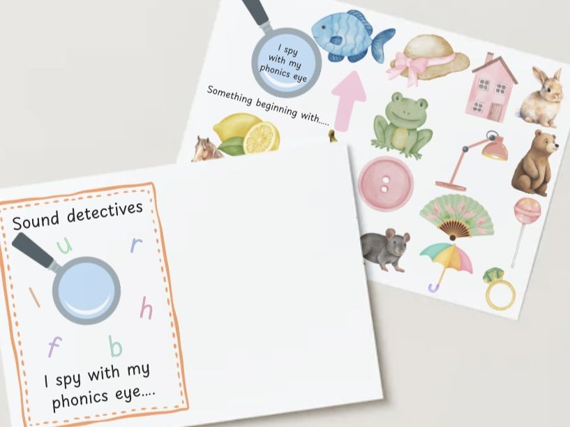 I spy with my phonics eye- initial sounds u,r,h,b,f,l