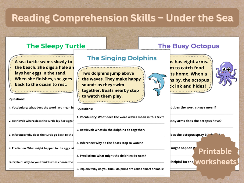 Reading Comprehension Skills – Under the Sea | VIPERS Practice | KS1