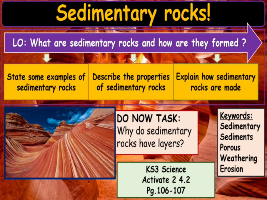 Sedimentary rocks KS3 Activate Science