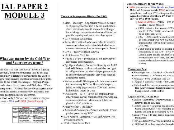 IAL Ed-Excel Cold War Unit 4 Superpower Relations