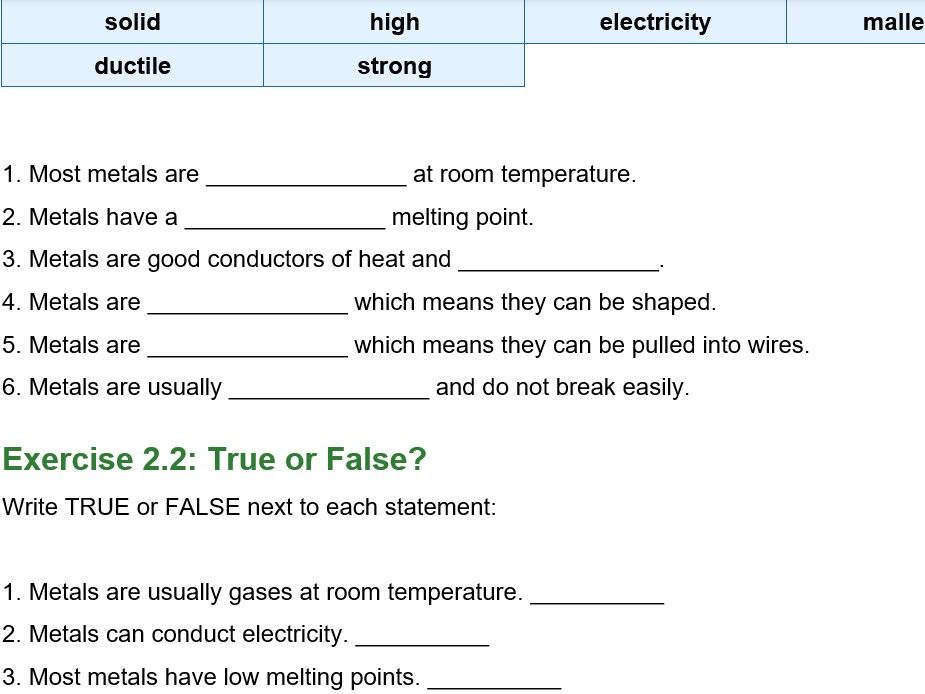 Metallic Bonding GCSE Lesson Booklet