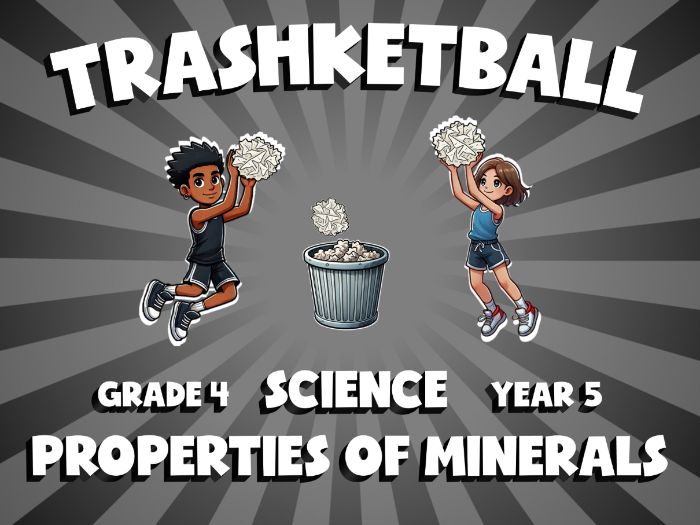 Properties of Minerals TRASHKETBALL Science Game | No-Prep Year 5 Review Activity