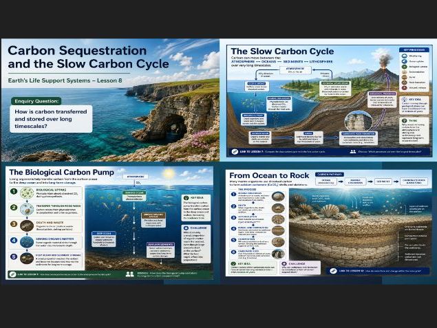 OCR A Level Geography Earths Support Systems: Carbon Sequestration and slow carbon cycle