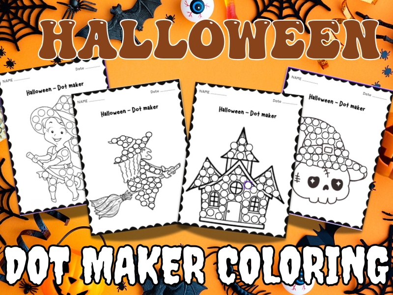 Fall Halloween Dot Maker Coloring Activity