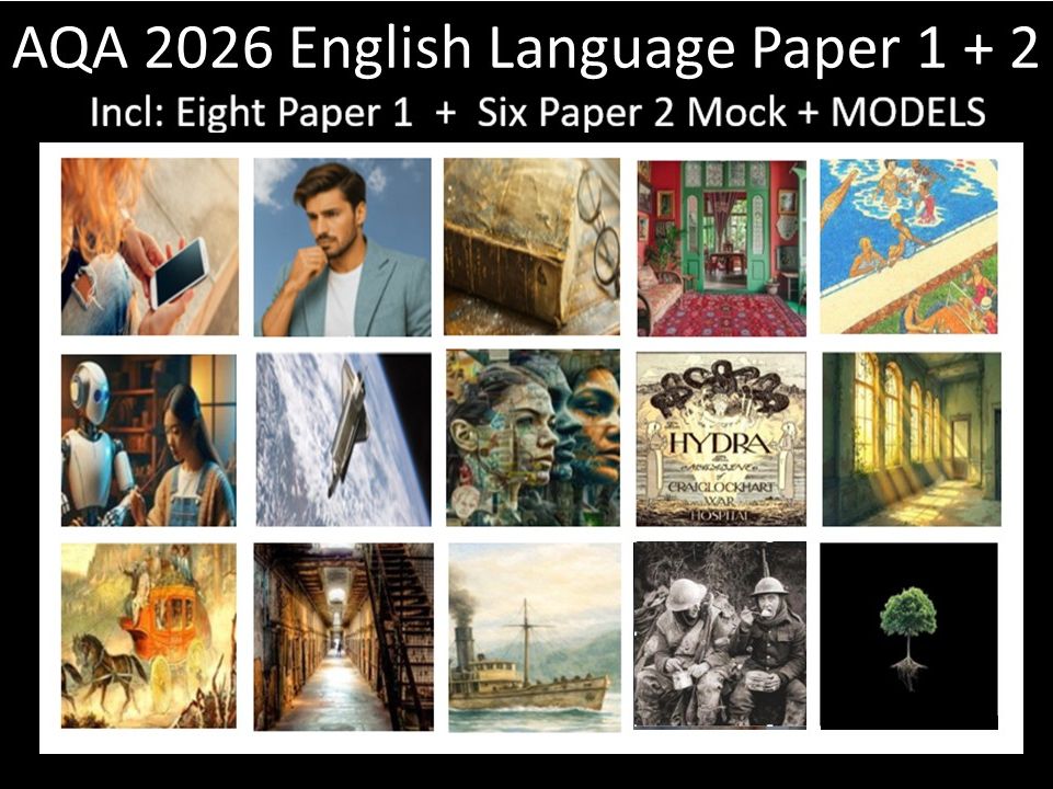 Fourteen AQA 2026 English Language Paper 1+ 2 Mocks + Models