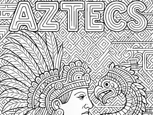 Ancient Aztecs Mindful Colouring Sheet