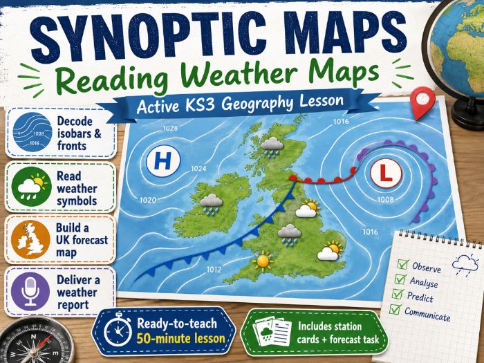 KS3 / Middle School - Geography - Climate and Weather - Synoptic Weather Maps