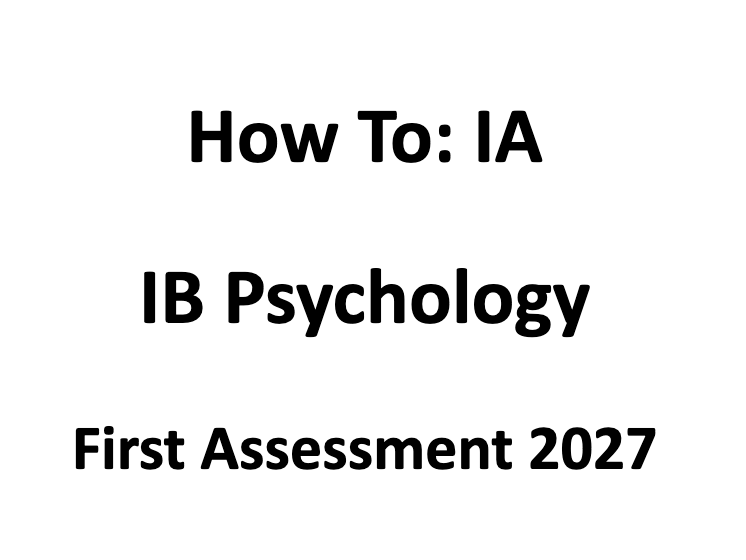 How to: Psychology IA