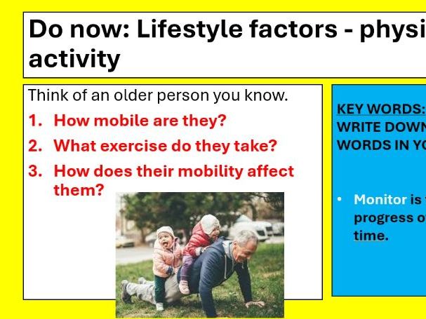 BTEC TECH AWARD Component 3 Health and Wellbeing Health & Social Care LESSON6