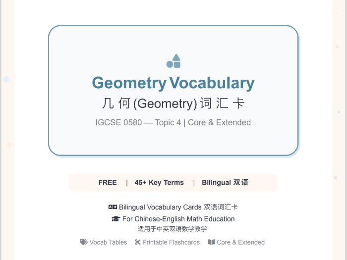 IGCSE 0580 Geometry Vocab Cards EN-CN