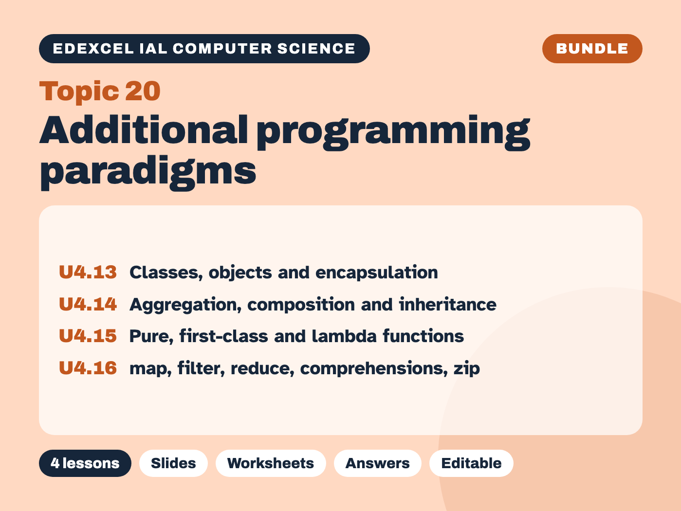 Edexcel IAL Computer Science – Topic 20 Additional programming paradigms – Bundle (4 lessons)