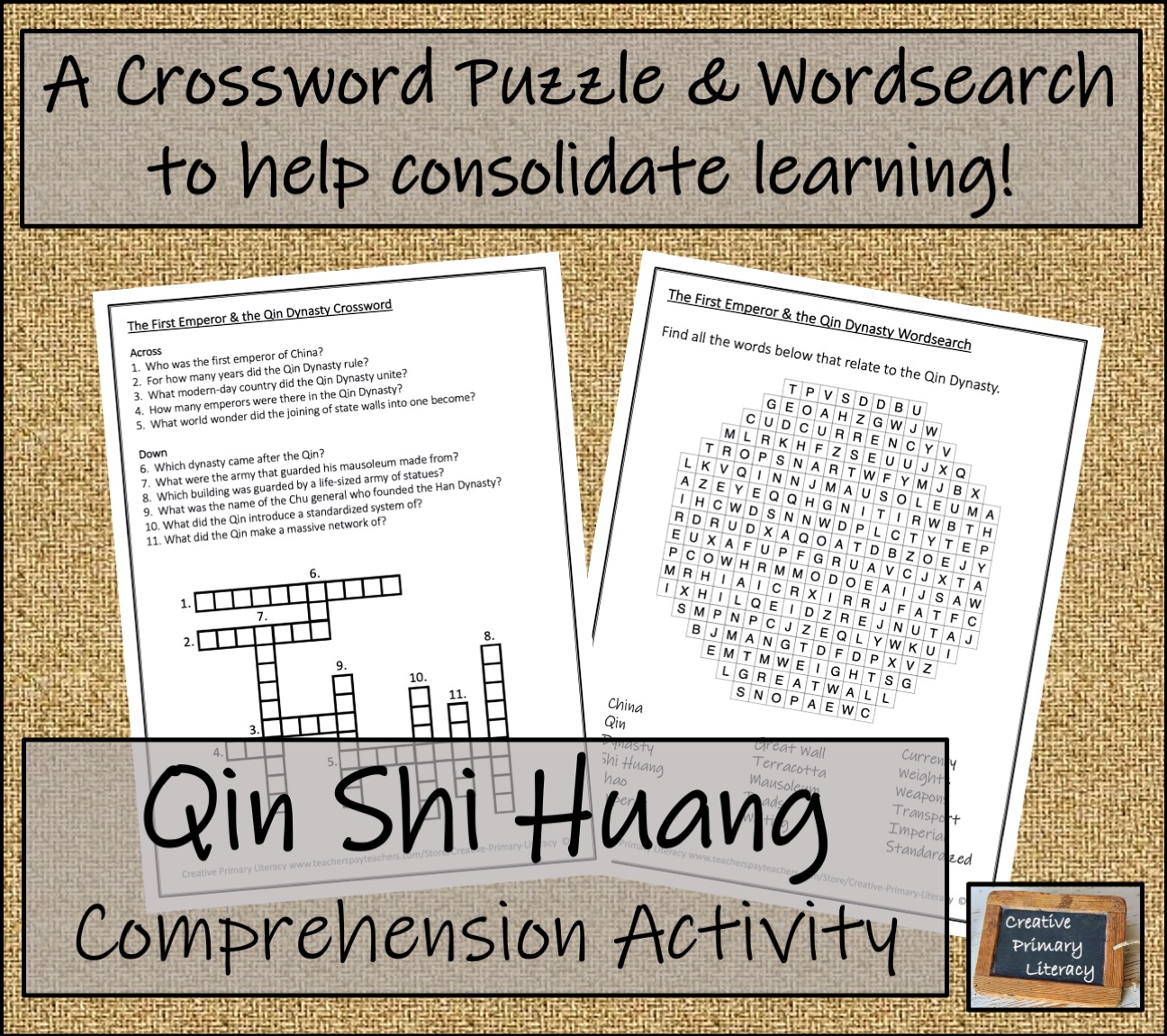 First Emperor Qin Shi Huang Biography Writing Unit | Year 5 or Year 6 ...