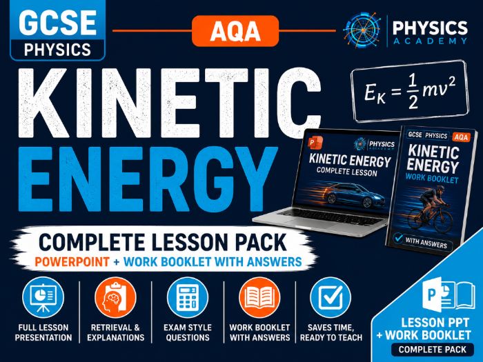 GCSE Physics | Energy Topic | Kinetic Energy | Complete Lesson PowerPoint + Student Work Booklet