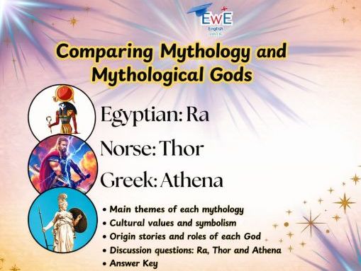 Comparing Mythology : Greek, Norse & Egyptian Gods (Ra, Thor, Athena) + Worksheets & Answers KS2/KS3