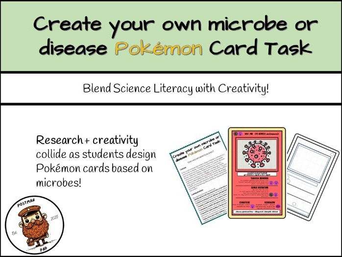 Microbes and Disease Pokemon Card Task