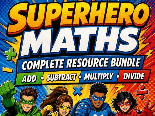 Superhero Maths – Four Operations, Division, Multiplication, Subtraction & Addition