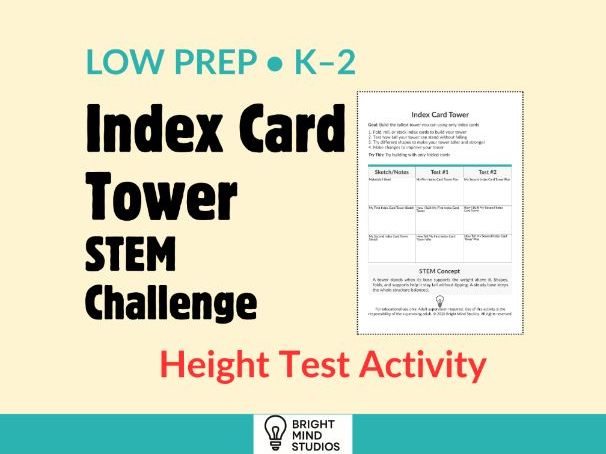 Primary Index Card Tower STEM Challenge
