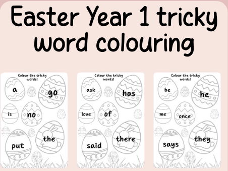 Easter- tricky word- common exception words- continuous provision
