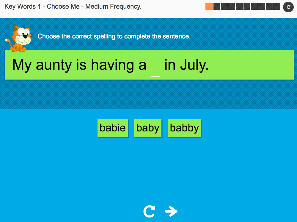 Key Words Spelling Interactive Exercise 1 - Choose Me - Year 3 Spag