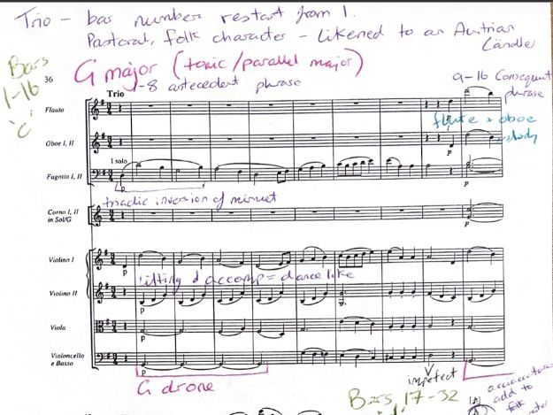 Schubert’s Symphony no 5 in Bb major MOVEMENT 3 ANNOTATED SCORE