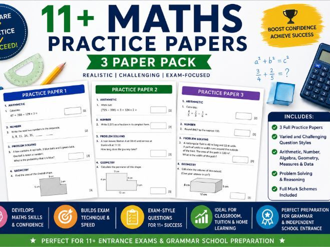 11+ Maths Practice Papers 3 Pack