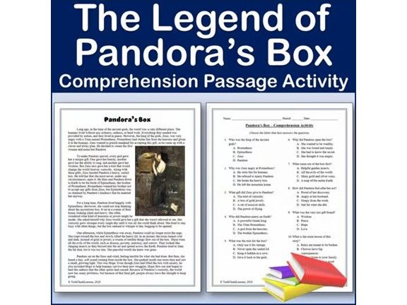 Pandora's Box - Folklore Reading Comp Passage & Activity | Editable