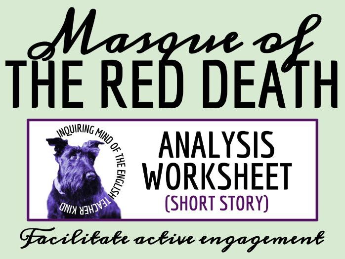 "Masque of the Red Death" Close Reading Worksheet | Halloween English Activity