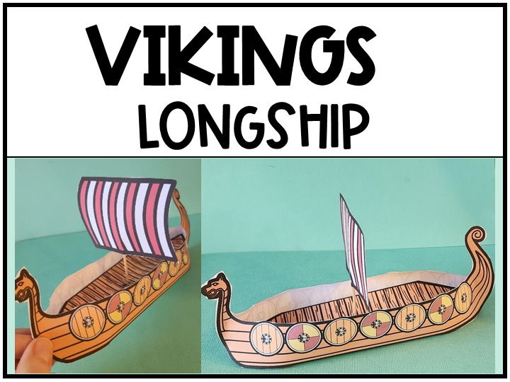 Vikings Longship Craft Hands-on History Activity Norse Paper Ship Model Project