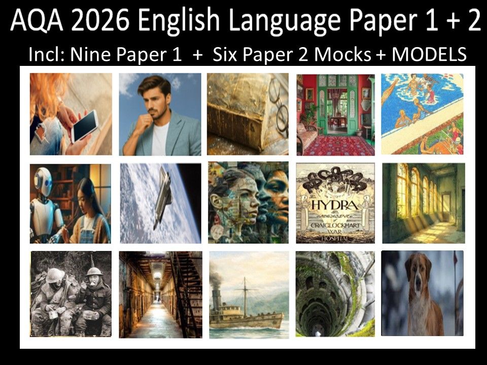 Fifteen AQA 2026 GCSE English Language Paper 1 + 2 Mocks | Models