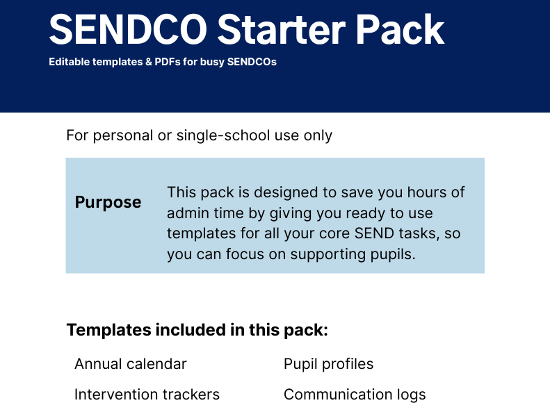 SENDCo Starter pack
