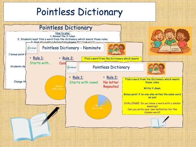 Fun Dictionary Literacy Game - Plenary / Starter/ End of term