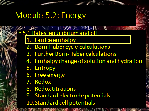 OCR A level (year 1) Chemistry Module 5.2 PP and activities