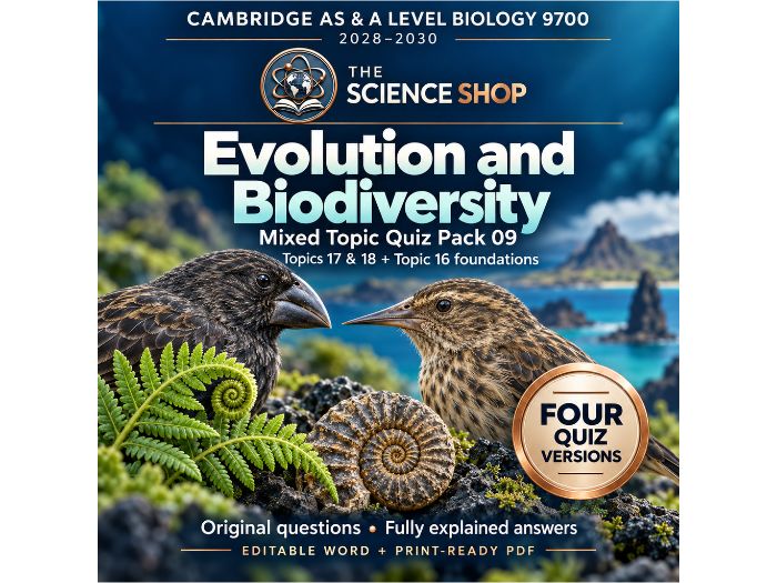 Evolution and Biodiversity | Cambridge A Level Biology 9700 | 4 Revision Quizzes